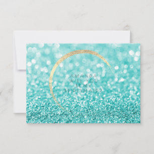 Will You Be My Bridesmaid Tiffany Gold Glitter Invitation