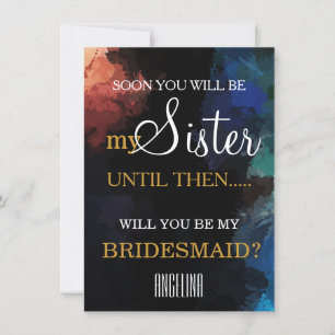 Will you be my bridesmaid? Watercolor Invitation