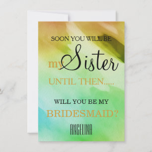 Will you be my bridesmaid? Watercolor Invitation
