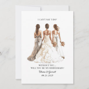 Will You Be My Bridesmaid? Watercolor Proposal Invitation