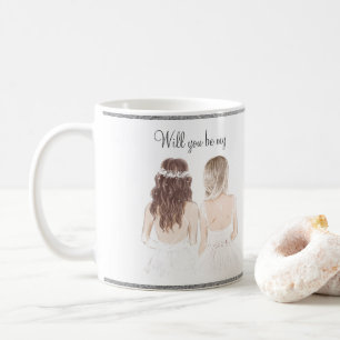 Will You Be My Bridesmaid? Watercolor Script Coffee Mug