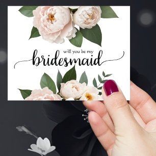 Will you be my bridesmaid White and Black Invitation