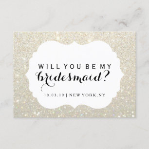 WIll You Be My Bridesmaid - White Gold Fab Dressed Invitation