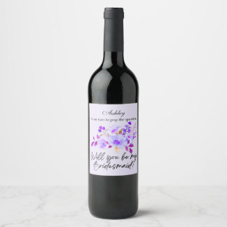 Will you be my bridesmaid Wine Label