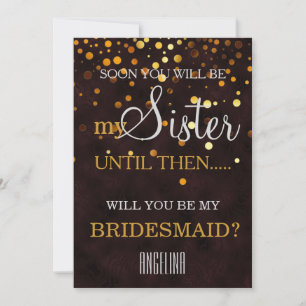 Will you be my bridesmaid? Wooden Background Invitation