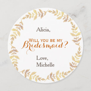 Will you be my bridesmaid wreath invitation