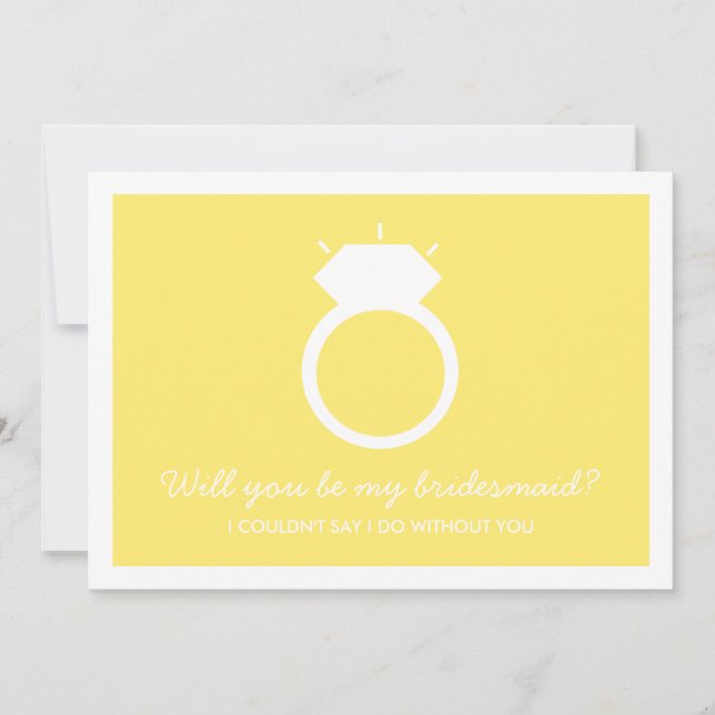 Will You Be My Bridesmaid? Yellow Ring Card (Front)