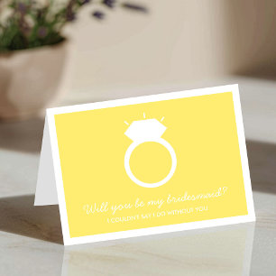 Will You Be My Bridesmaid? Yellow Ring Card