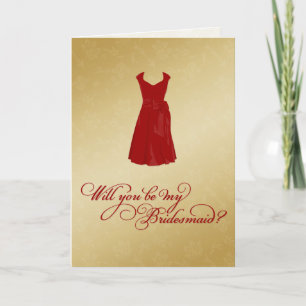 "Will you be my Bridesmaid?" YOUR Colour & Gold Invitation