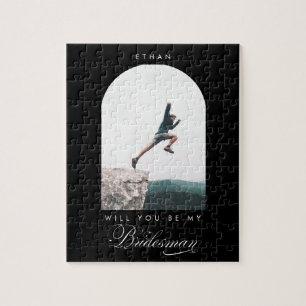 Will you be my Bridesman Minimal Photo Modern Arch Jigsaw Puzzle