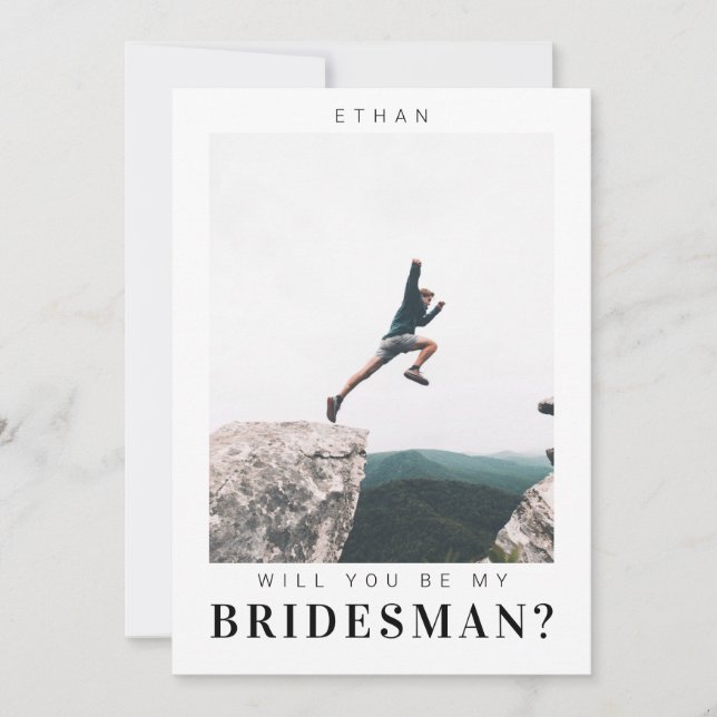 Will you be my Bridesman Minimalist Photo Modern  Invitation (Front)