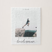 Will you be my Bridesman Minimalist Photo Modern
