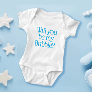 Will you be my Bubbie Cute Jewish Boy  Baby Bodysuit