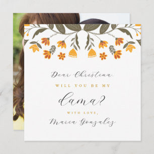 Will you be my Dama Proposal Quinceanera Photo Invitation