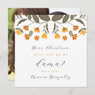 Will you be my Dama Proposal Quinceanera Photo Invitation