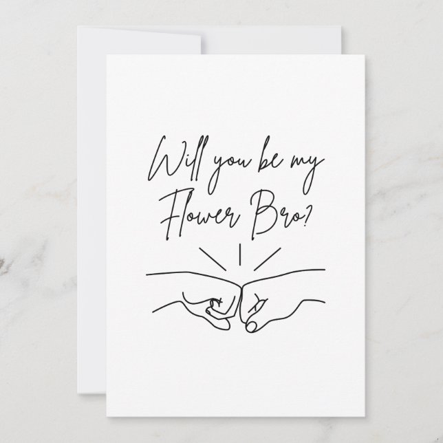 Will You be my Flower Bro- Fist Bump Invitation (Front)