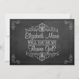 Will You Be My Flower Gir? Ornate Chalkboard Cards