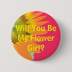 Will you be my flower girl? 6 cm round badge