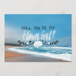 Will You Be My Flower Girl   Beach Flower Girl Invitation