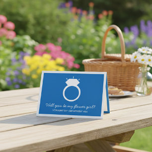 Will You Be My Flower Girl? Blue Ring Card