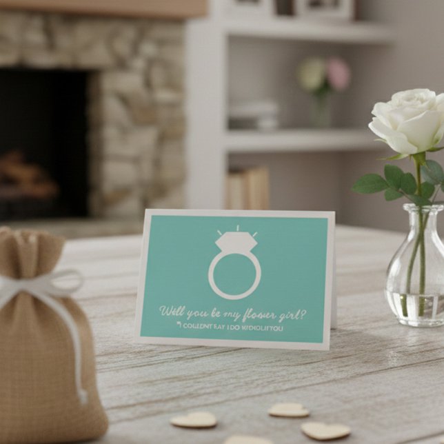 Will You Be My Flower Girl? Blue Ring Card (Creator Uploaded)