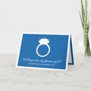 Will You Be My Flower Girl? Blue Ring Card