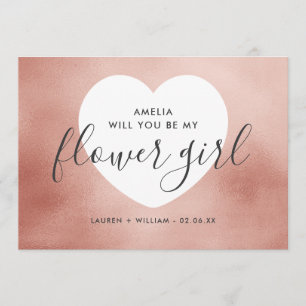 Will You Be My Flower Girl Card - Rose Gold