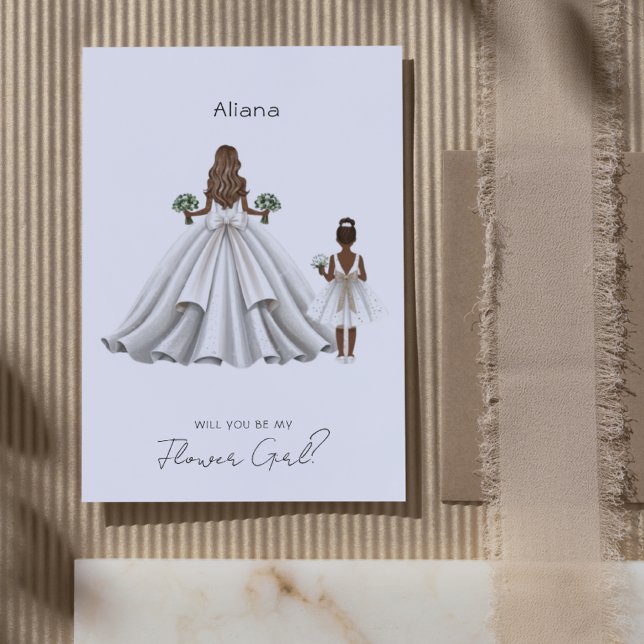 Will You Be My Flower Girl? Custom Illustration Invitation (Creator Uploaded)