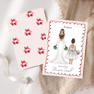 Will You Be My Flower Girl? Custom Illustration Invitation