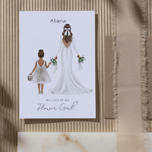 Will You Be My Flower Girl? Custom Illustration Invitation