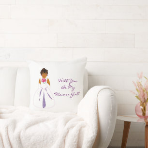 "Will You Be My Flower Girl" Customizable  Cushion