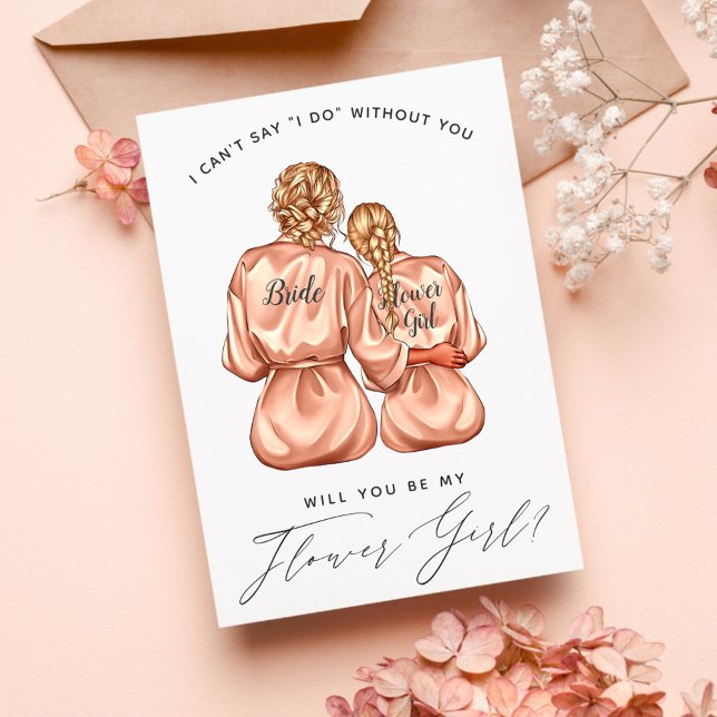Will You Be My Flower Girl? Girls In Silk Robes Invitation (Creator Uploaded)