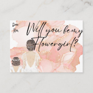 Will You Be My Flower Girl   Handwritten Script  Enclosure Card