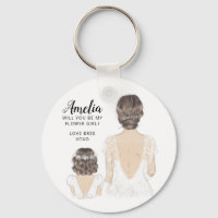 Will you be my flower girl keyring