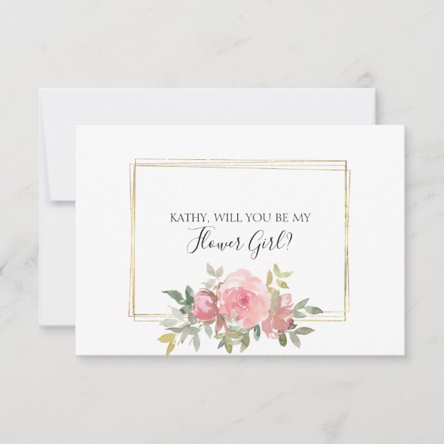 Will You Be My Flower Girl Lush Blush Pink (Front)