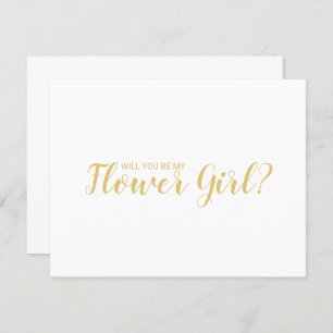 Will You Be My Flower Girl? Modern Gold Invitation