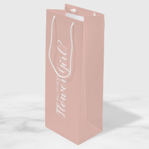 Will You Be My Flower Girl? Modern Proposal Wine Gift Bag