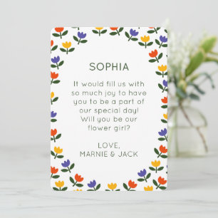 Will You Be My Flower Girl? Modern Tulip Proposal Card