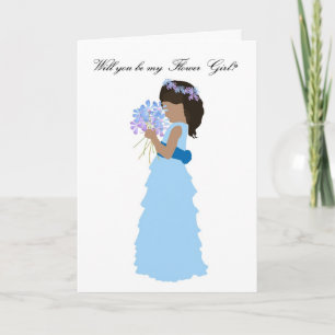 Will you be my Flower Girl Pink and Blue Invitation