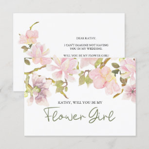 Will You Be My Flower Girl Pink Blush Magnolia
