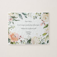 Will You Be My Flower Girl Pink Floral Script