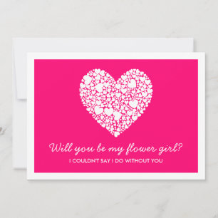 Will You Be My Flower Girl? Pink Heart Card