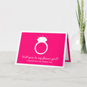 Will You Be My Flower Girl? Pink Ring Card