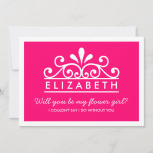 Will You Be My Flower Girl? Pink Tiara Card