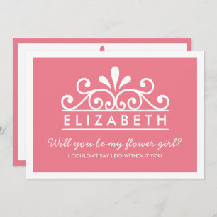 Will You Be My Flower Girl? Pink Tiara Card