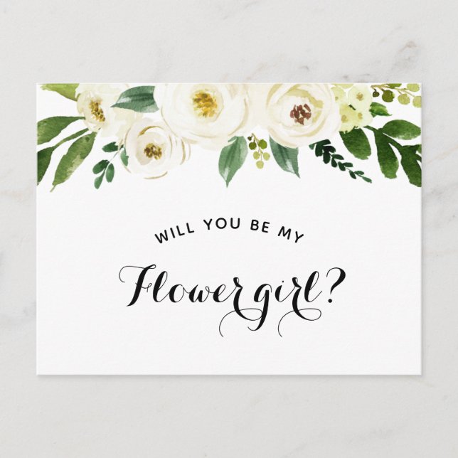 Will You Be My Flower Girl Proposal Announcement Postcard (Front)