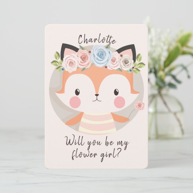 Will You be My Flower Girl Proposal Card (Standing Front)