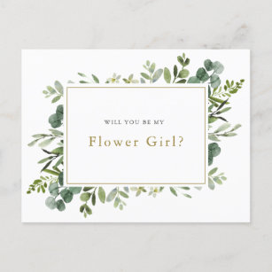 "Will you be my flower girl" proposal card