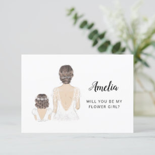Will You Be My Flower Girl Proposal Flat Card