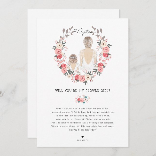 Will you be my Flower Girl Proposal Invitation (Front/Back)